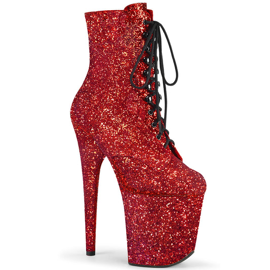 Pleaser Bottines pour femmes FLAMINGO-1020gwr rouge paillettes / paillettes rouges