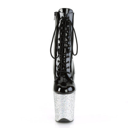 Pleaser Bottines pour femmes FLAMINGO-1020LG BLK / SLV Multi Glitter