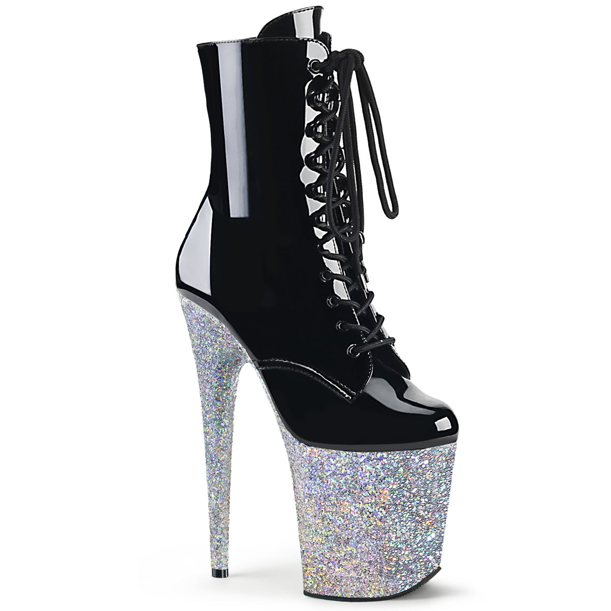 Pleaser Bottines pour femmes FLAMINGO-1020LG BLK / SLV Multi Glitter