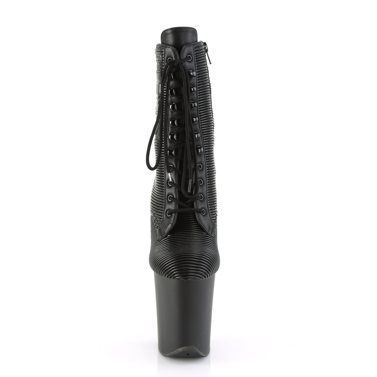 Pleaser Womens  FLAMINGO-1020PK Blk Quilted Faux Leather/Blk Matte