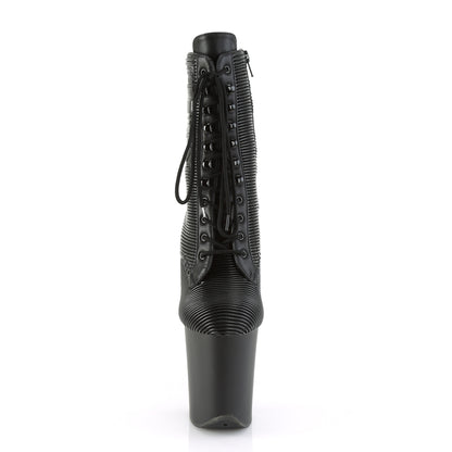 Pleaser Womens  FLAMINGO-1020PK Blk Quilted Faux Leather/Blk Matte
