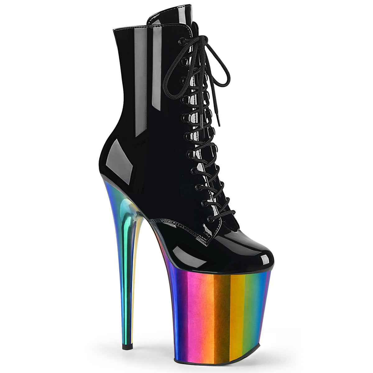 Pleaser  Bottines FLAMINGO-1020rc blk pat /Rainbow Chrome