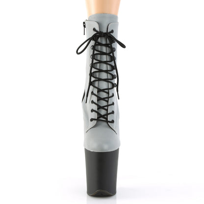 Pleaser Womens Ankle Boots FLAMINGO-1020REFL Slv Reflective/Blk Matte
