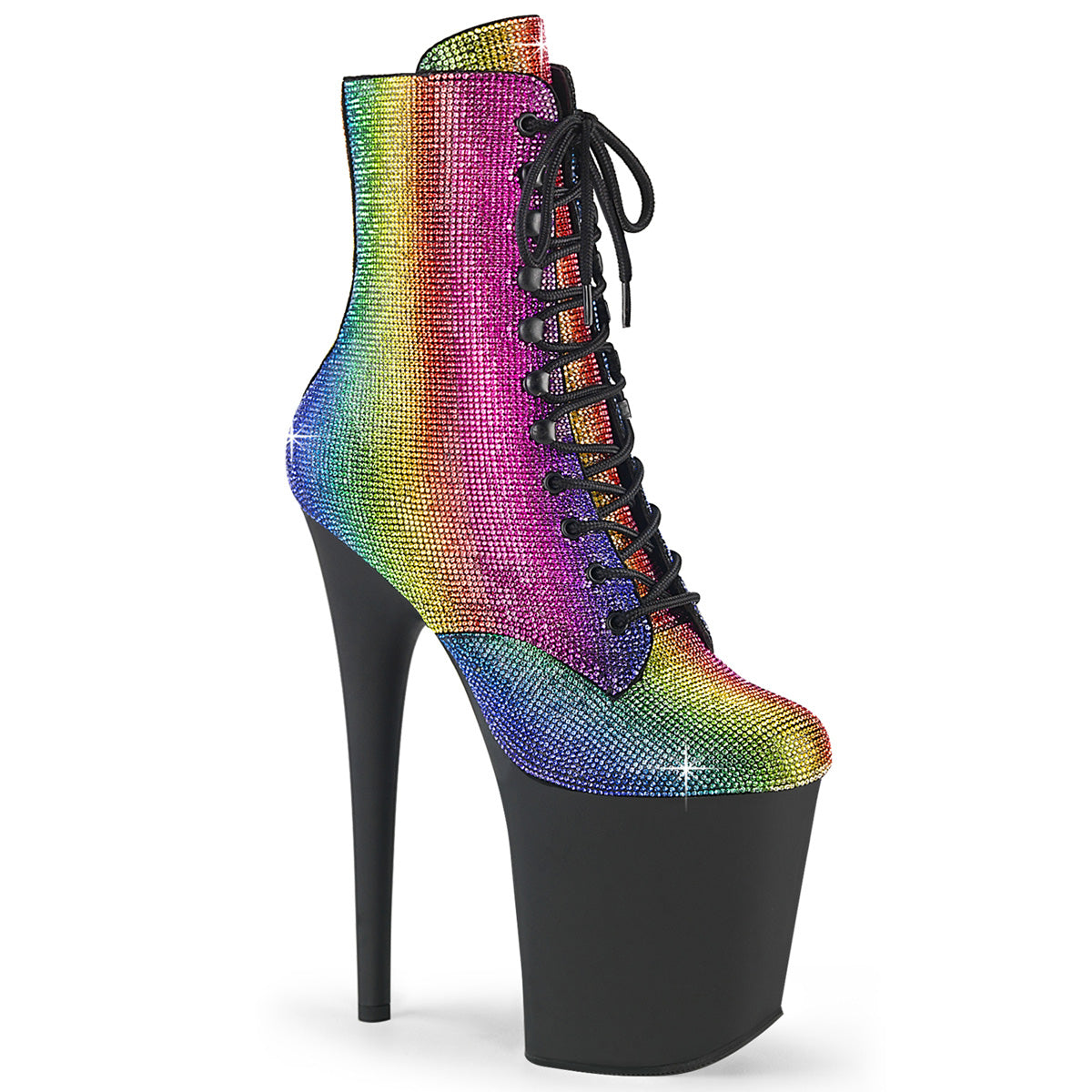 Pleaser  Bottines à la cheville FLAMINGO- 1020 unités Rainbow RS / BLK mat