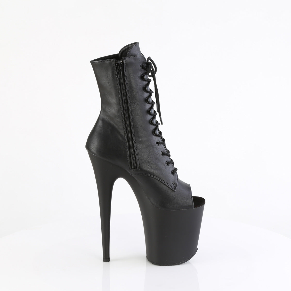 Pleaser   FLAMINGO-1021 Blk faux cuir / blk matte