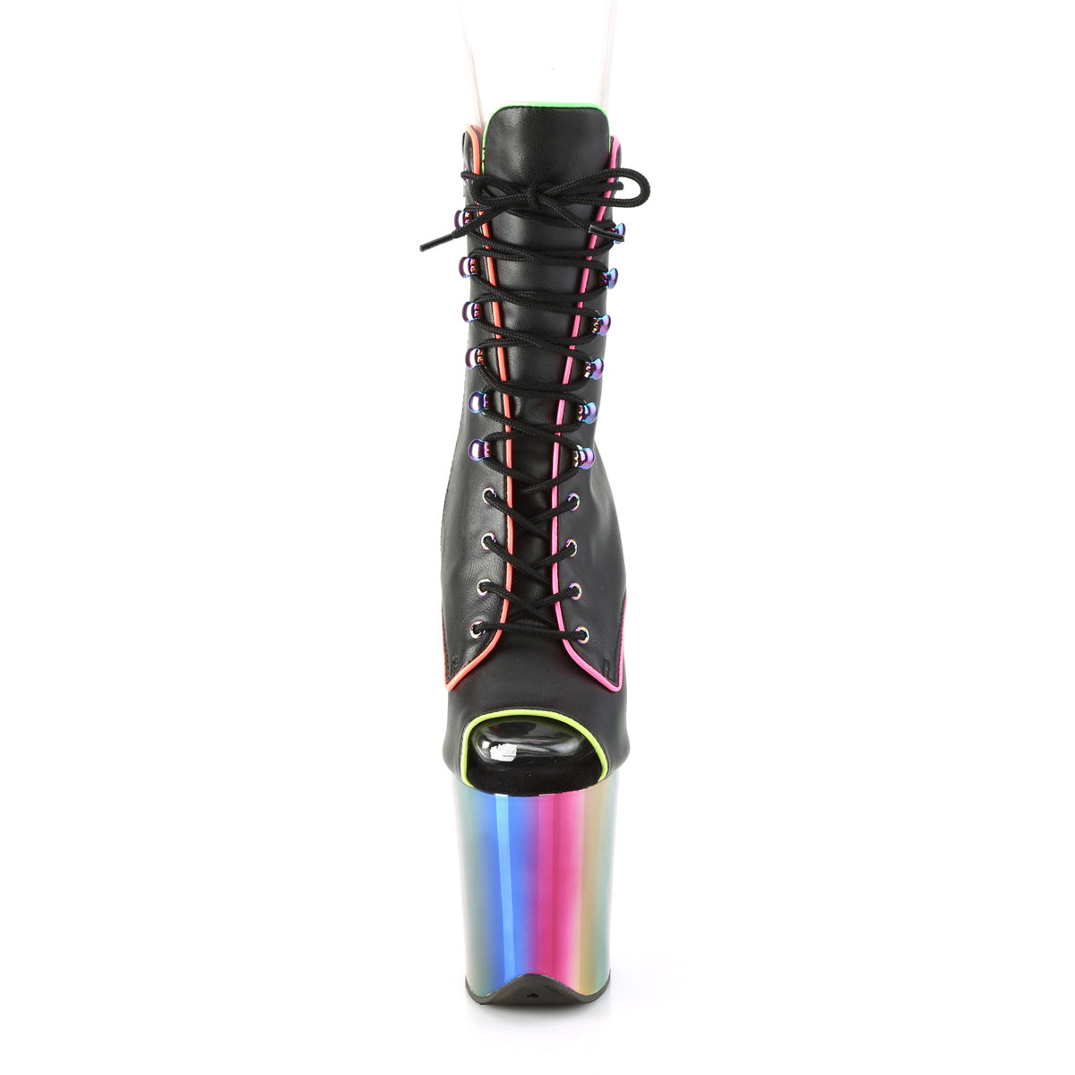 Pleaser  Bottines FLAMINGO-1021rc-02 BLK PAT /Rainbow Chrome