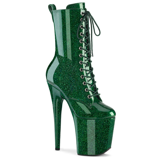 Pleaser Women's Platform Shoes FLAMINGO-1040GP Emerald Green Glitter Pat/M
