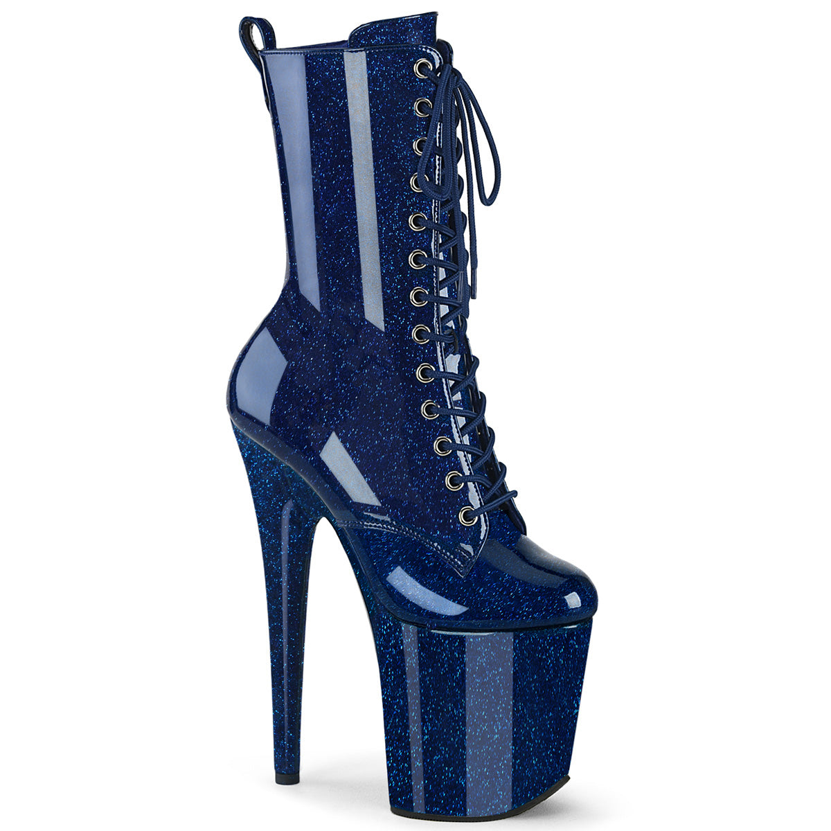 Pleaser   FLAMINGO-1040gp Navy bleu paillette Pat / m