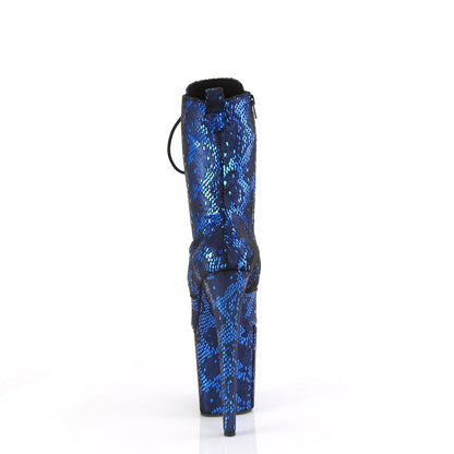 Pleaser   FLAMINGO-1040spf Tissu d'impression de serpent métallique bleu / m