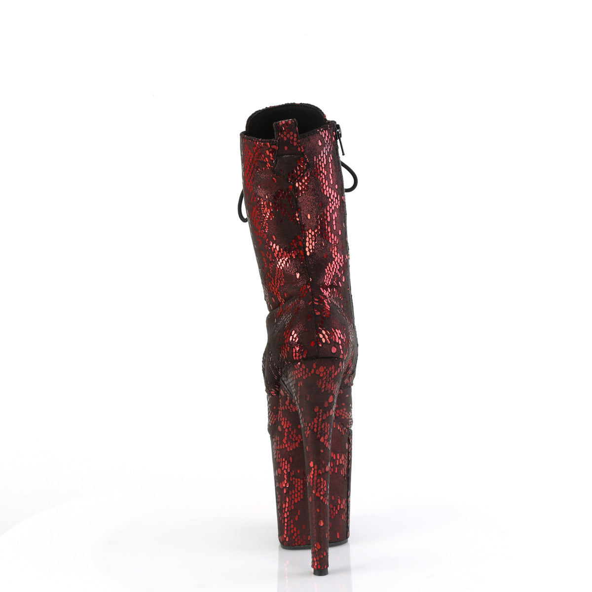 Pleaser   FLAMINGO-1040spf Tissu d'impression de serpent métallique rouge / m