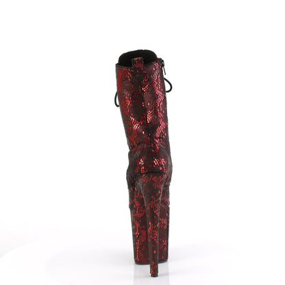 Pleaser   FLAMINGO-1040spf Tissu d'impression de serpent métallique rouge / m