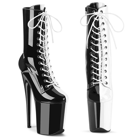 Pleaser   FLAMINGO-1040TT Blk-Wht Pat/Blk-Wht
