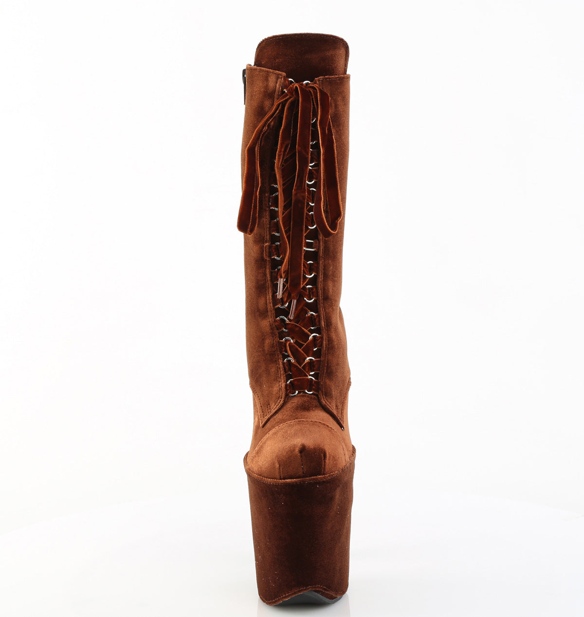 Pleaser Women's Platform Shoes FLAMINGO-1045VEL Brown Velvet/M