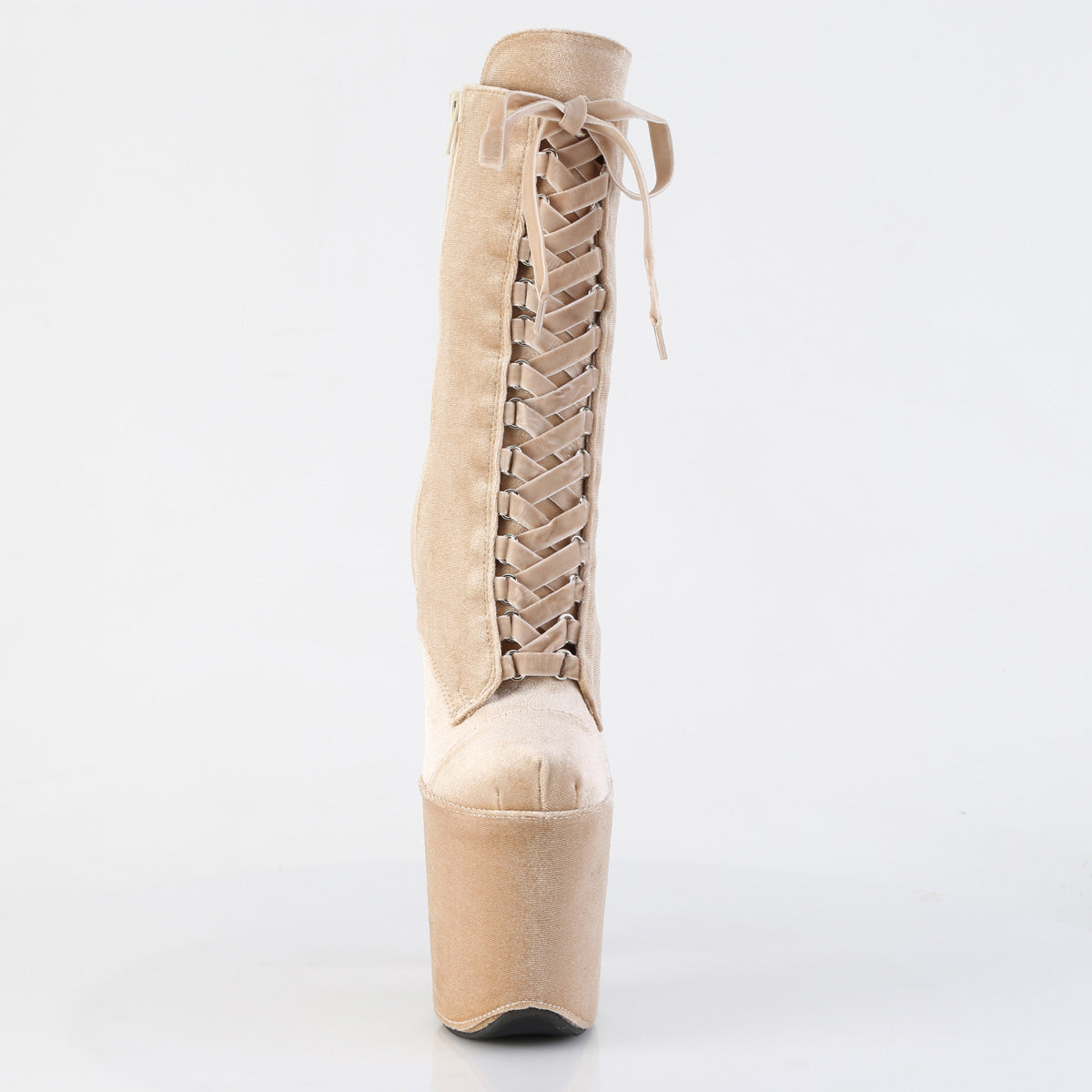 Pleaser Women's Platform Shoes FLAMINGO-1045VEL Cream Velvet/M