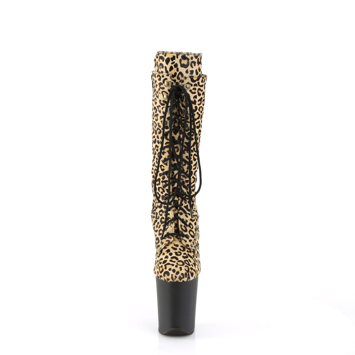 Pleaser  Bottines FLAMINGO-1050 LP Léopard Imprimer Pony Cheveux / Noir Matte