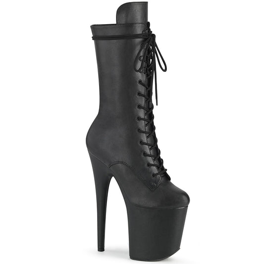 Pleaser Bottines pour femmes FLAMINGO-1050WR BLK FAUX CUIR / BLK FAUX CUIR