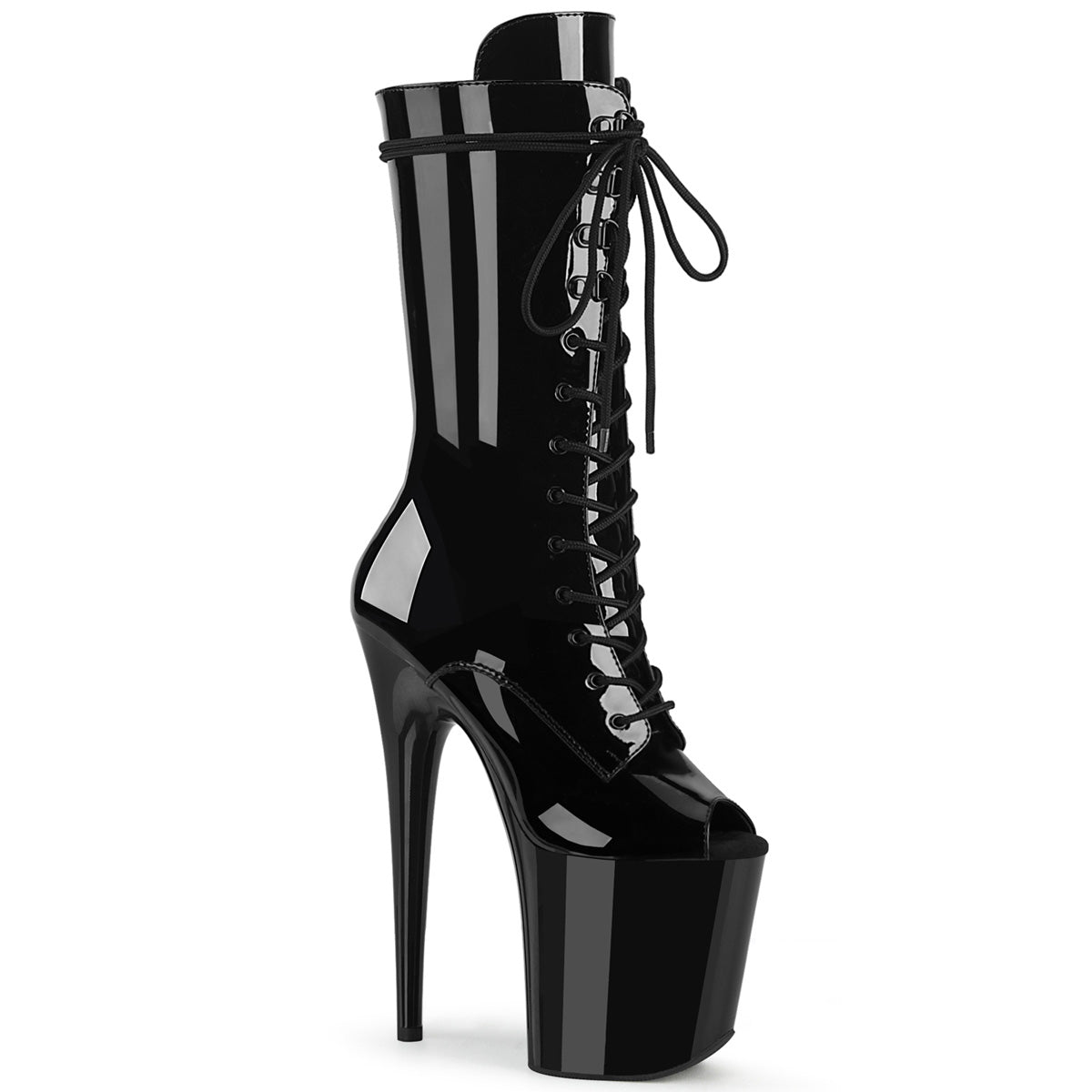 Pleaser Bottines pour femmes FLAMINGO-1051 BLK PAT / BLK