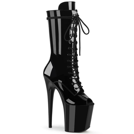 Pleaser Bottines pour femmes FLAMINGO-1051 BLK PAT / BLK