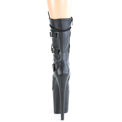 Pleaser Bottines pour femmes FLAMINGO-1053 Blk Faux Cuir / Blk Faux Cuir