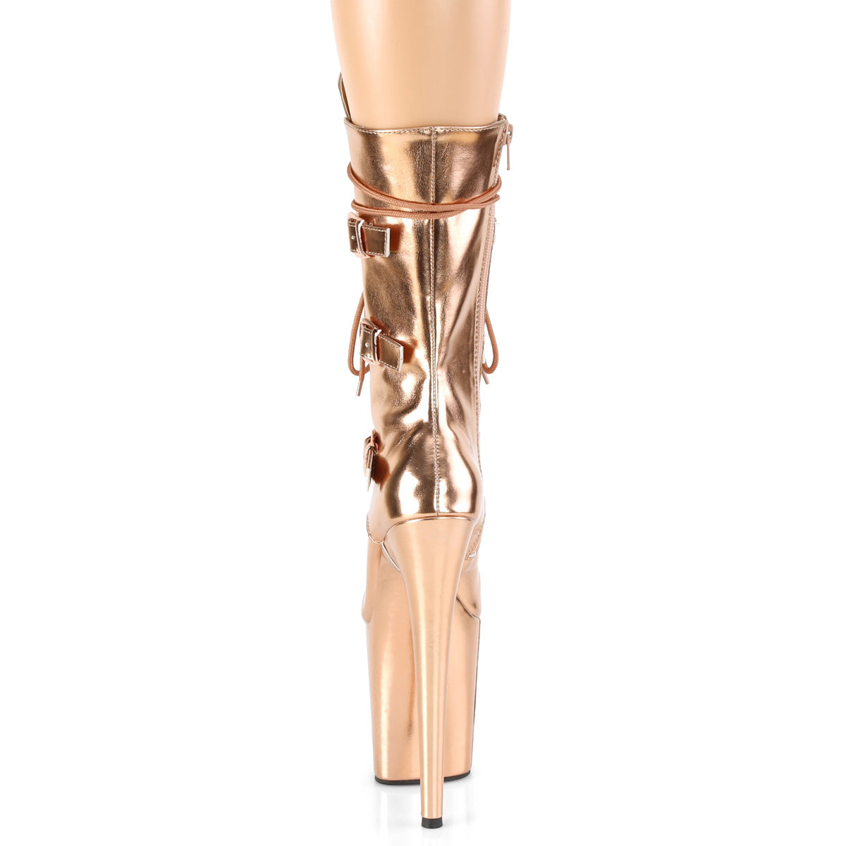 Pleaser Bottines pour femmes FLAMINGO-1053 PU métallique en or métallique en or rose