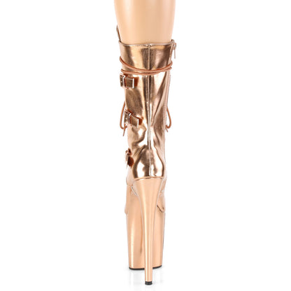 Pleaser Bottines pour femmes FLAMINGO-1053 PU métallique en or métallique en or rose