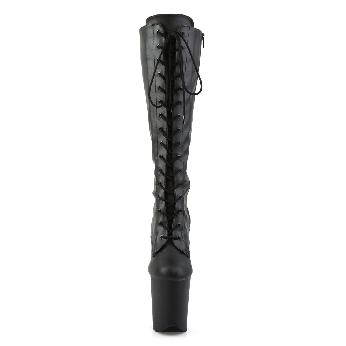 Pleaser Bottes pour femmes FLAMINGO-2023 BLK STOR FAUX CUIR / BLK MATTE