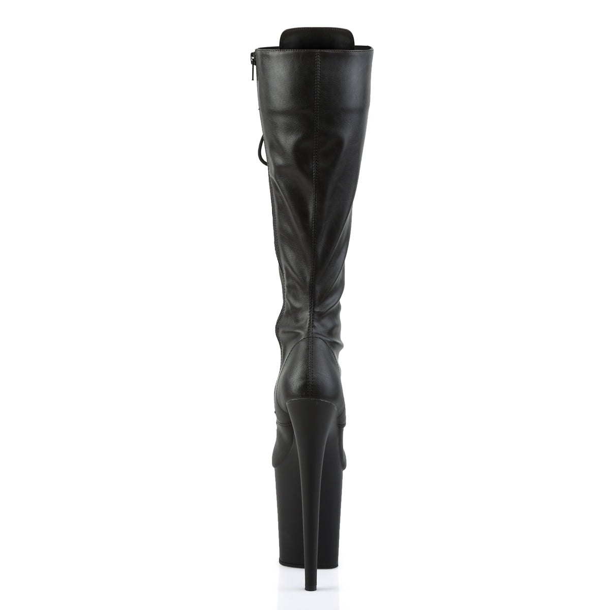 Pleaser Bottes pour femmes FLAMINGO-2023 BLK STOR FAUX CUIR / BLK MATTE