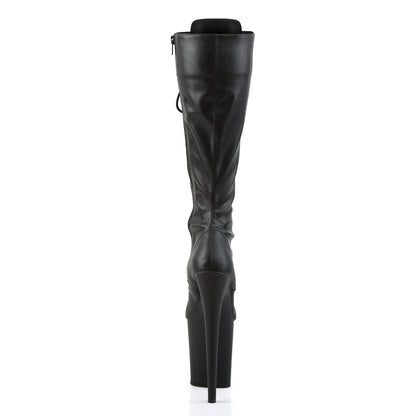 Pleaser Bottes pour femmes FLAMINGO-2023 BLK STOR FAUX CUIR / BLK MATTE