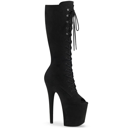 Pleaser Bottes pour femmes FLAMINGO-2051FS BLK FAUX SUDE / BLK FAUX SUDE