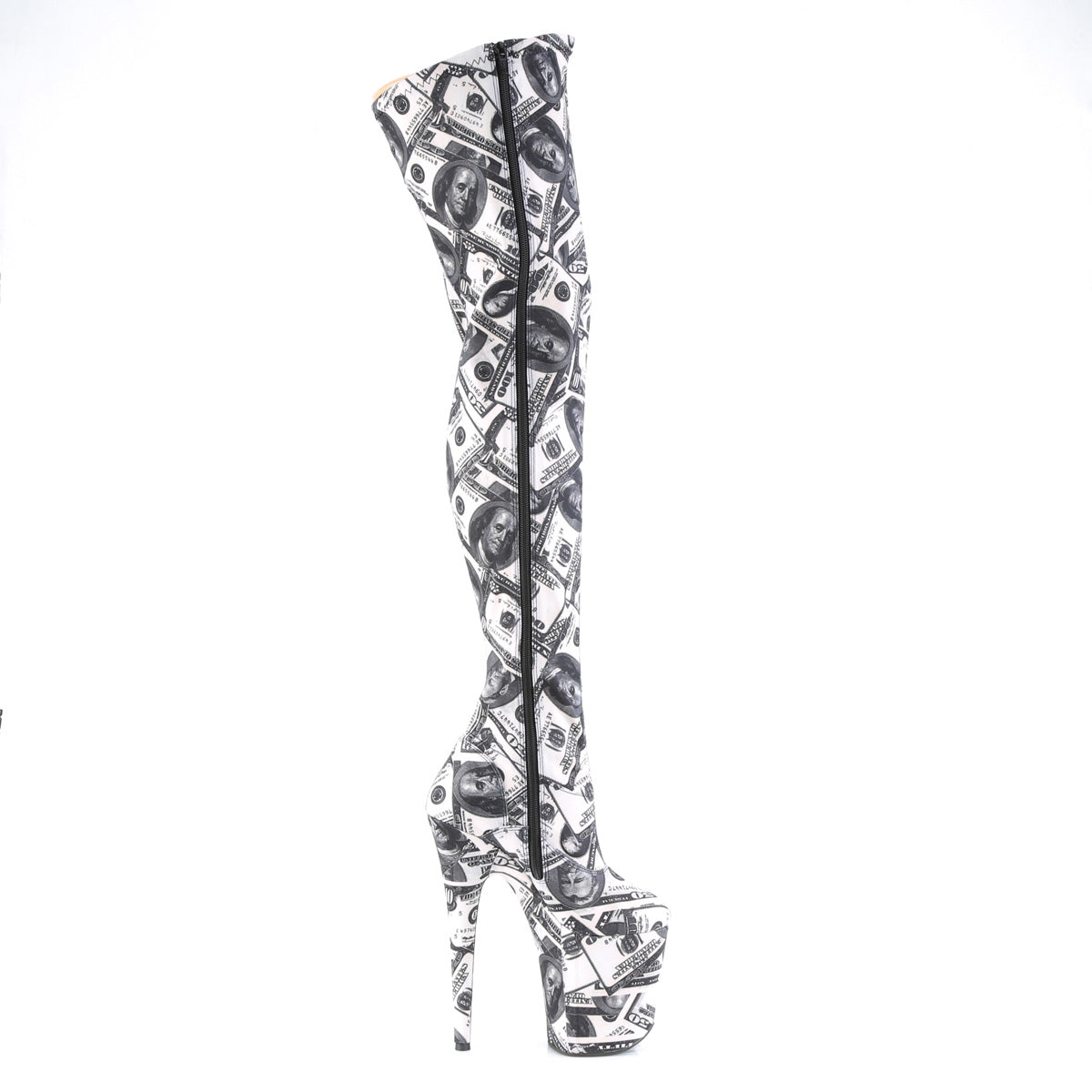 Pleaser Bottes pour femmes FLAMINGO-3000dp wht-blk str. Tissu / wht-blk