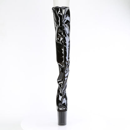 Pleaser   FLAMINGO-3017 Blk Str Pat / Blk