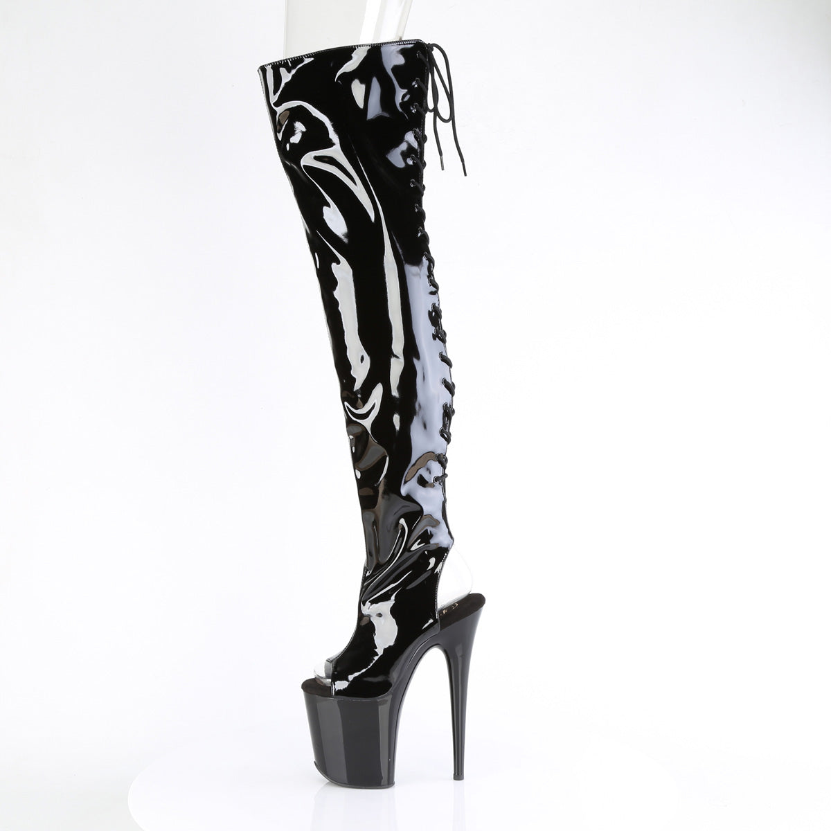 Pleaser   FLAMINGO-3017 Blk Str Pat / Blk