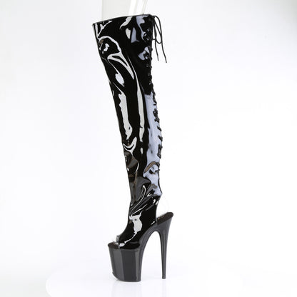 Pleaser   FLAMINGO-3017 Blk Str Pat / Blk