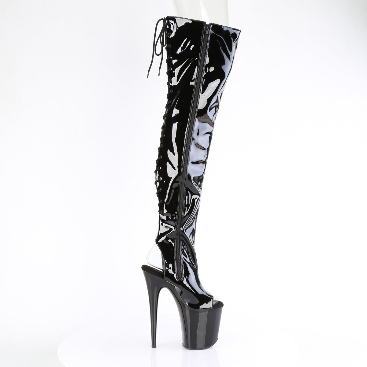 Pleaser   FLAMINGO-3017 Blk Str Pat / Blk