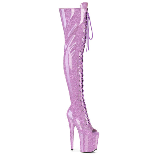 Pleaser Women's Platform Shoes FLAMINGO-3021GP Lilac Glitter Pat/M