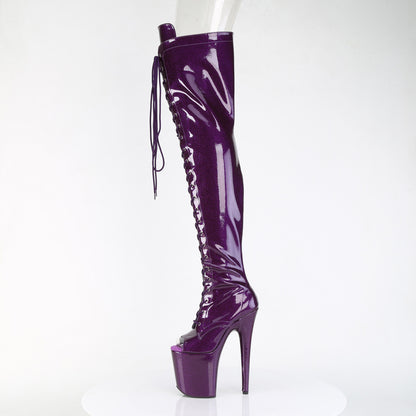 Pleaser Women's Platform Shoes FLAMINGO-3021GP Purple Glitter Pat/M
