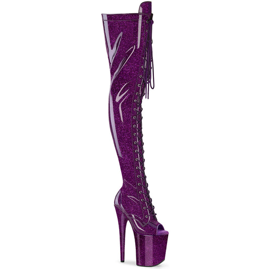 Pleaser Women's Platform Shoes FLAMINGO-3021GP Purple Glitter Pat/M