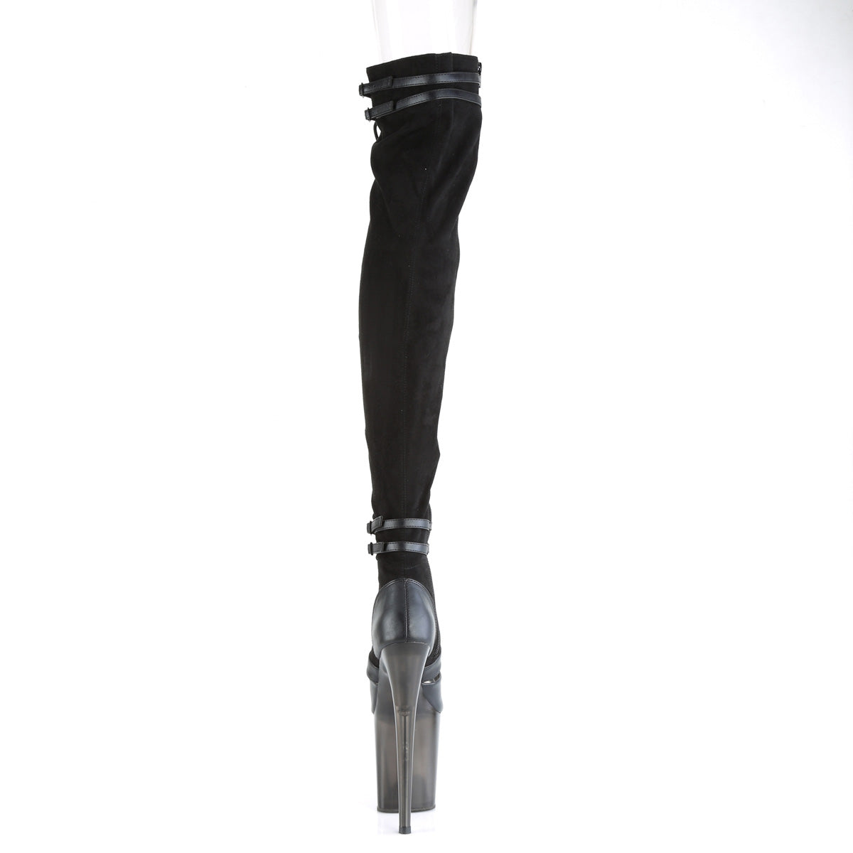 Pleaser Bottes pour femmes FLAMINGO-3027 BLK FAUX SUDE-FAUX CUIR / BLK givré