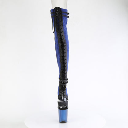 Pleaser  Des bottes FLAMINGO-3027 Bleu Faux Suisse-Blk Faux Cuir / Bleu givré