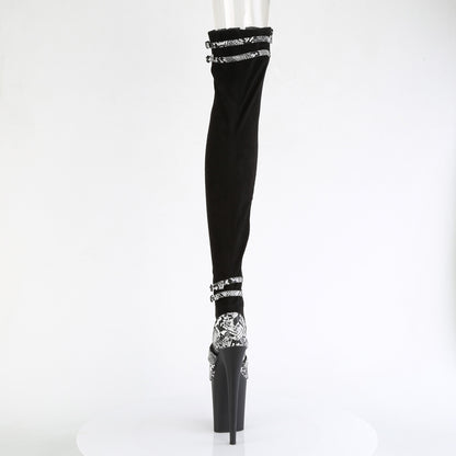 Pleaser  Des bottes FLAMINGO-3027SP Blk Faux Suisse-Snake Print Faux Le./blk Matte