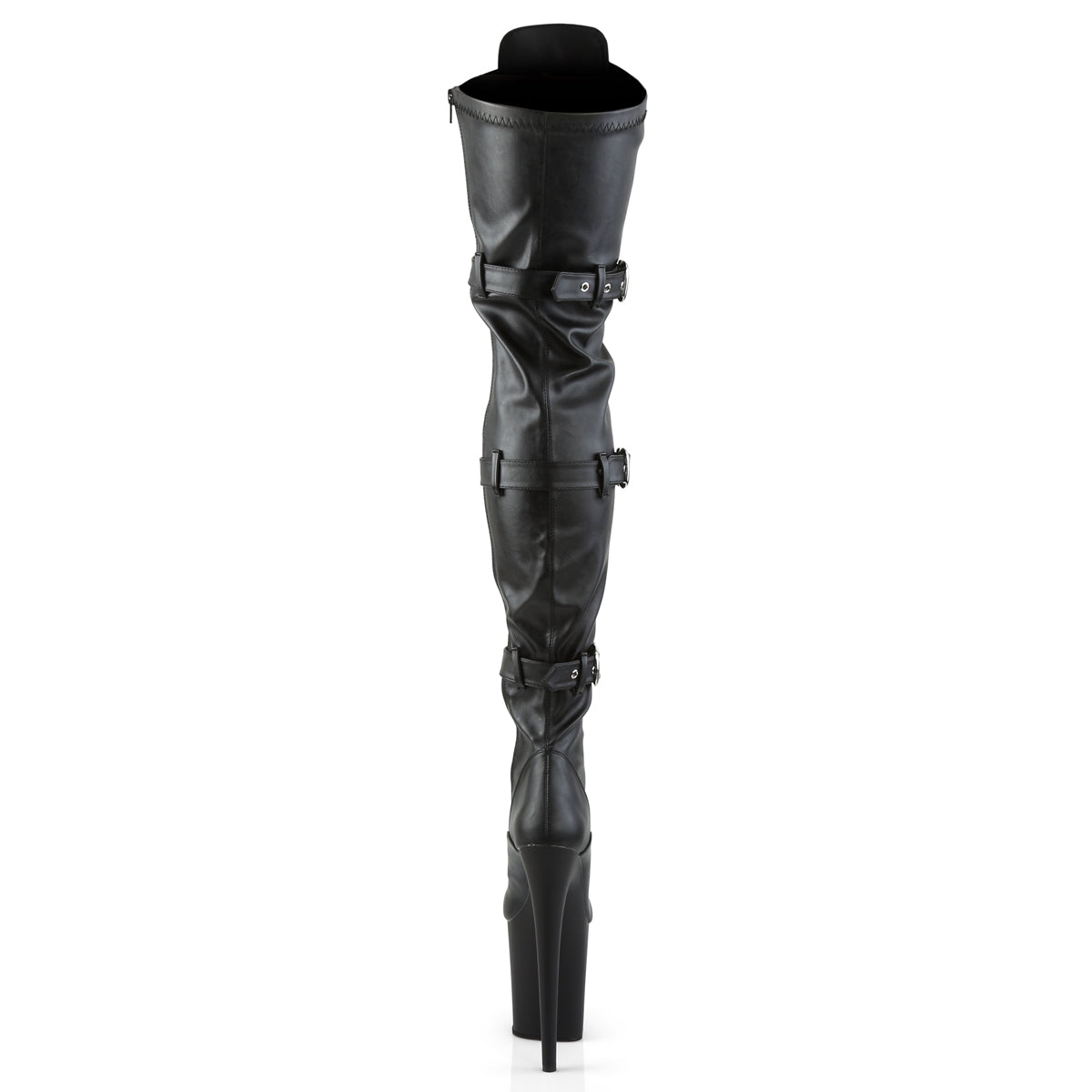 Pleaser Bottes pour femmes FLAMINGO-3028 BLK STR FAUX CUIR / BLK MATTE