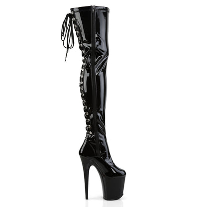 Pleaser Bottes pour femmes FLAMINGO-3063 blk str pat / blk