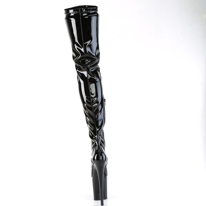 Pleaser   FLAMINGO-4000 Blk Str. Pat/Blk