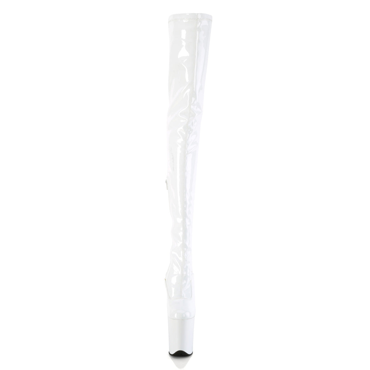 Pleaser   FLAMINGO-4000 Wht Str. Pat/Wht