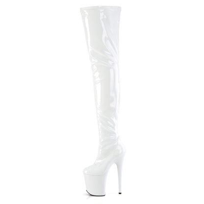 Pleaser   FLAMINGO-4000 Wht Str. Pat/Wht