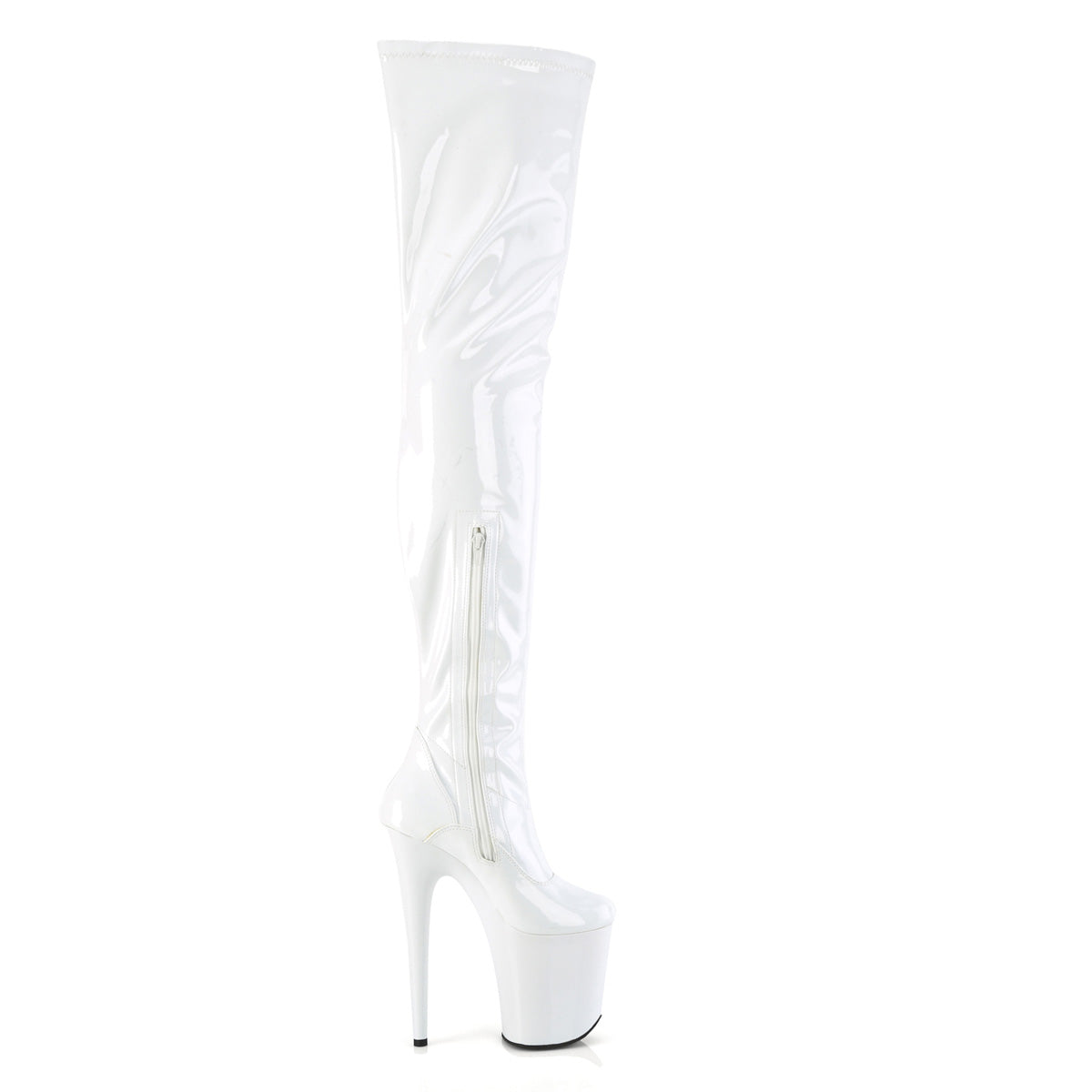 Pleaser   FLAMINGO-4000 Wht Str. Pat/Wht