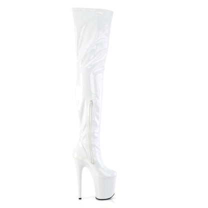 Pleaser   FLAMINGO-4000 Wht Str. Pat/Wht