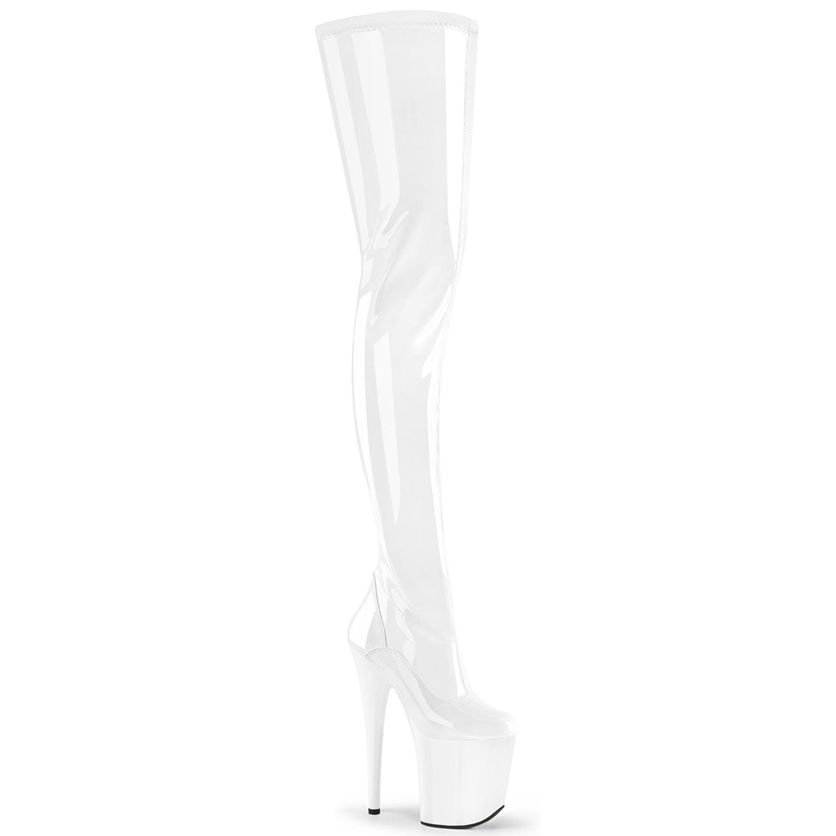 Pleaser   FLAMINGO-4000 Wht Str. Pat/Wht