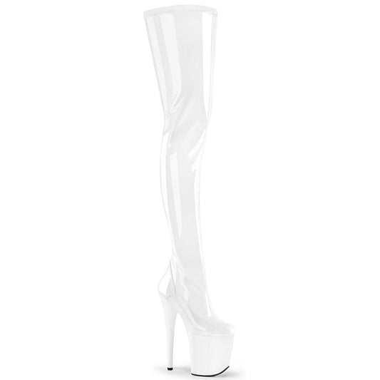 Pleaser   FLAMINGO-4000 Wht Str. Pat/Wht