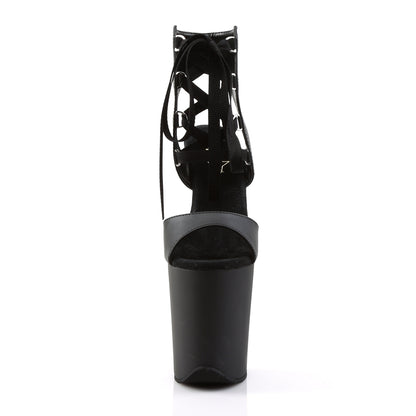 Pleaser Sandales pour femmes FLAMINGO-800-14 BLK FAUX CUIR / BLK MATTE